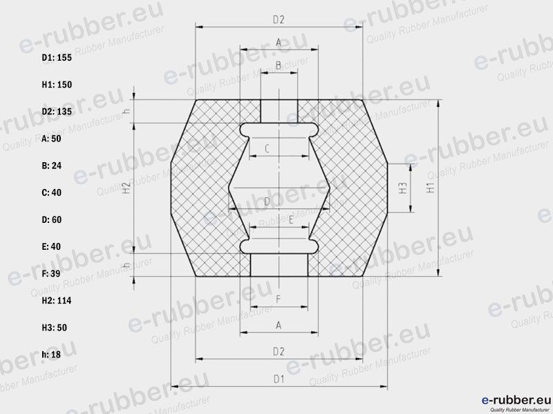 FG 150 Rubber Buffer Ø155 x 150 - Image 2
